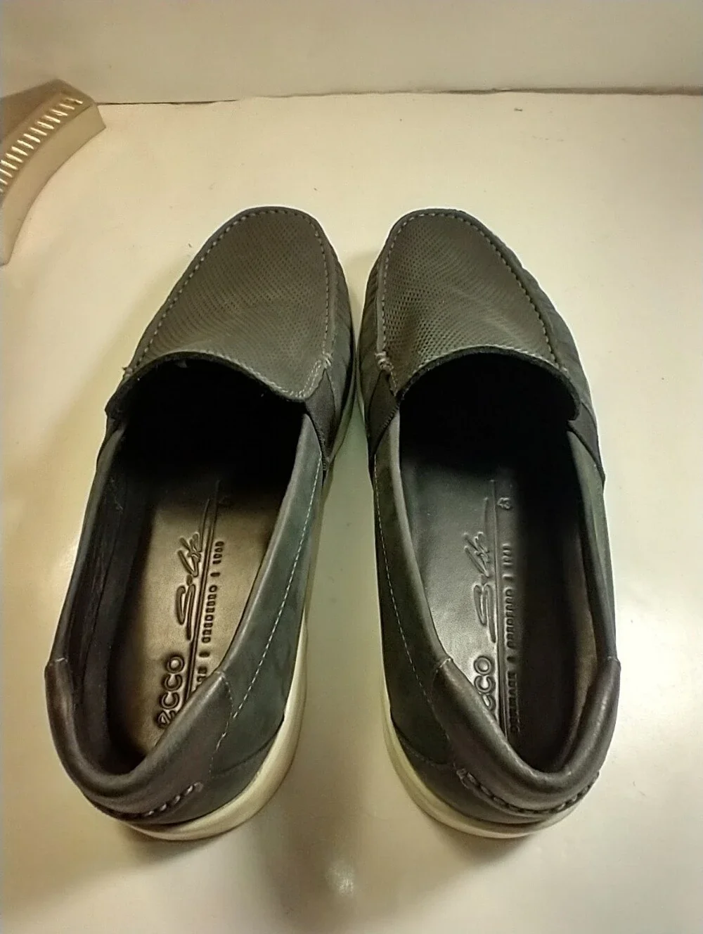 Ecco S Lite Moc Loafers Black Leather Slip On Shoes Men's sz 9(43).